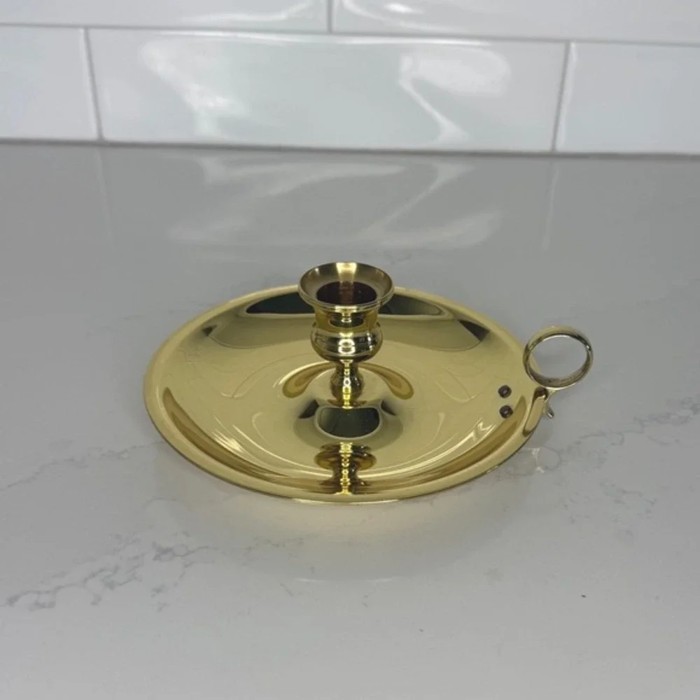 Baldwin & Smithsonian Institute Brass Chamberstick Candle Holder‎ 6 Inch EUC